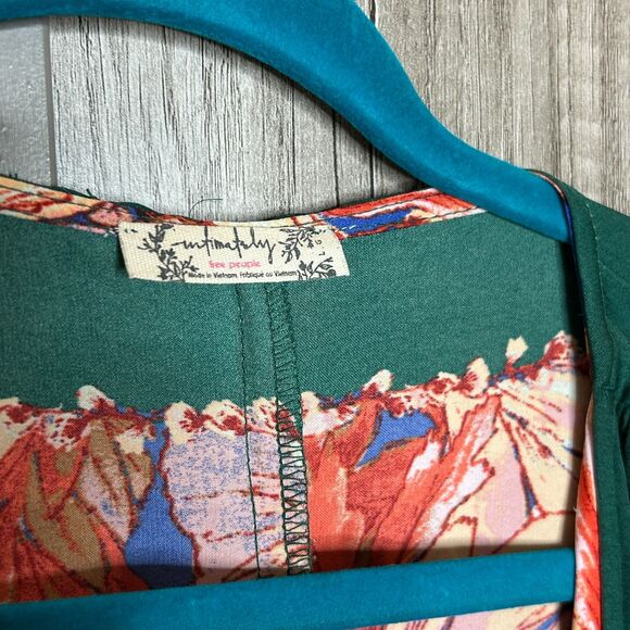 Free People In Bloom Kimono Long Satin Sinched Sleeves Robe Floral Print Size L - Picture 8 of 8